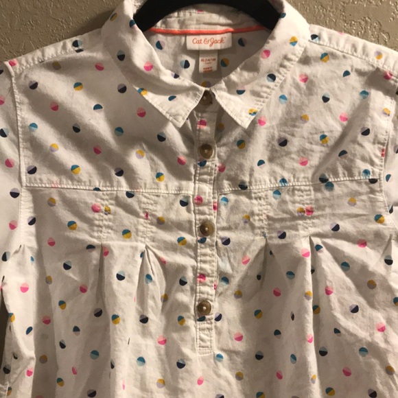 Girls Cat & Jack Polka Dot Long Sleeve Size XL - Picture 2 of 7